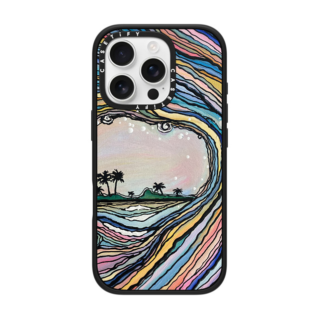 Ann Upton Art x CASETiFY iPhone 16 Pro ケース マットブラック インパクトケース Waikiki Sunset Iphone Case by Ann Upton