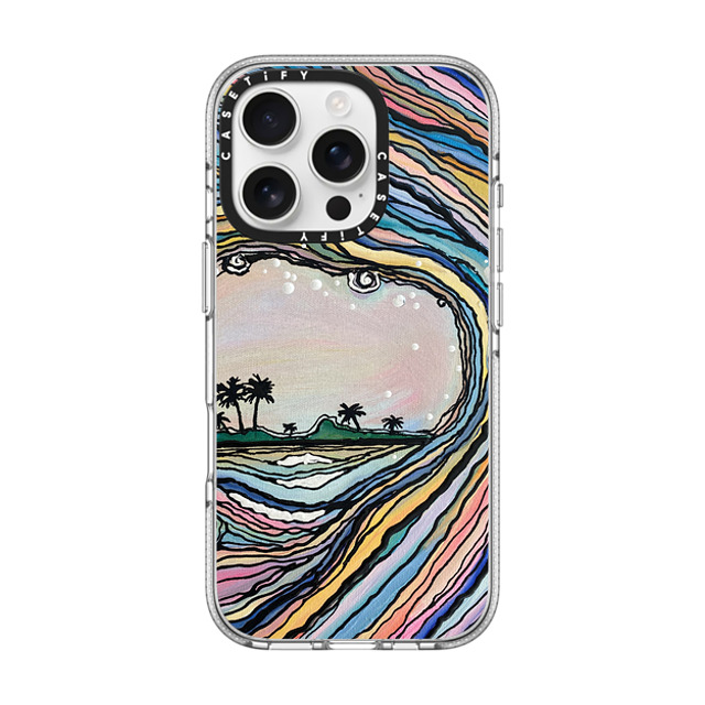 Ann Upton Art x CASETiFY iPhone 16 Pro ケース クリア クリア ケース MagSafe対応 Waikiki Sunset Iphone Case by Ann Upton