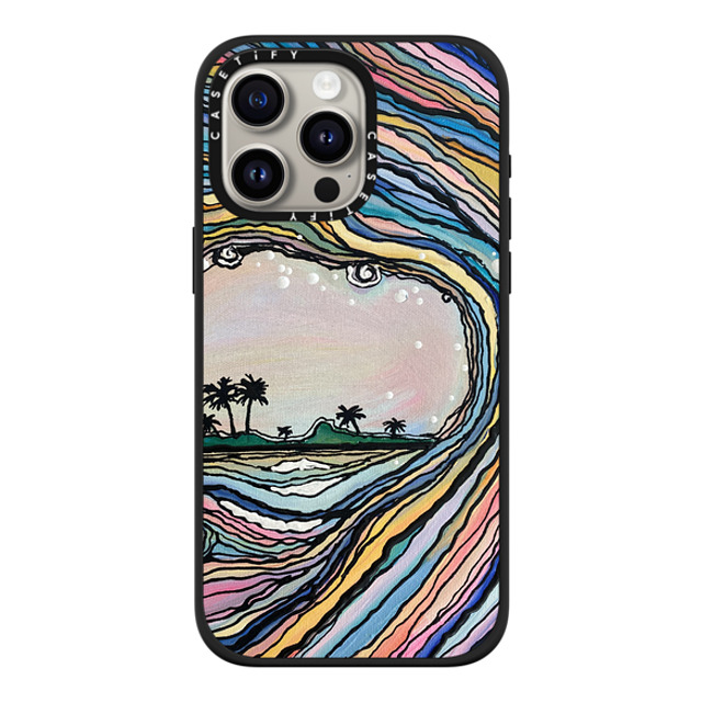 Ann Upton Art x CASETiFY iPhone 15 Pro Max ケース マットブラック インパクトケース MagSafe対応 Waikiki Sunset Iphone Case by Ann Upton