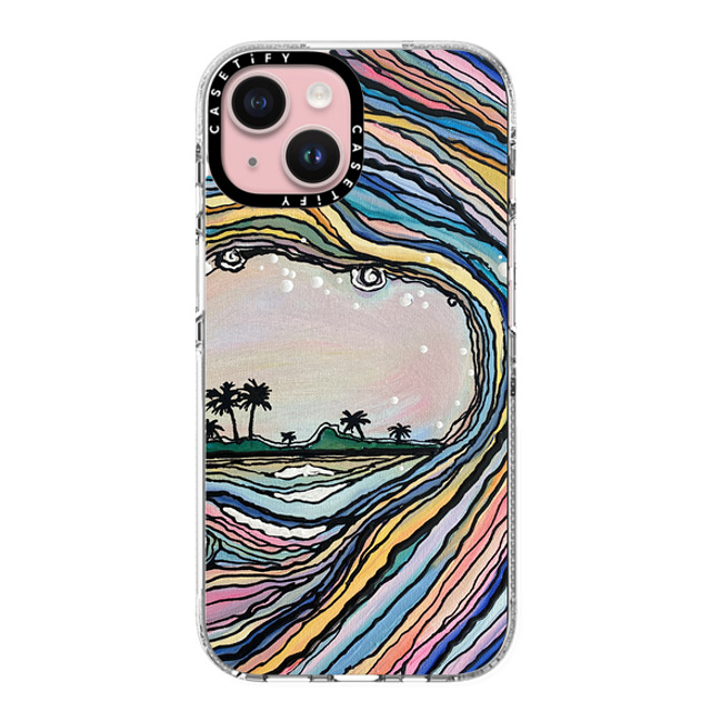 Ann Upton Art x CASETiFY iPhone 15 ケース クリア クリア ケース MagSafe対応 Waikiki Sunset Iphone Case by Ann Upton