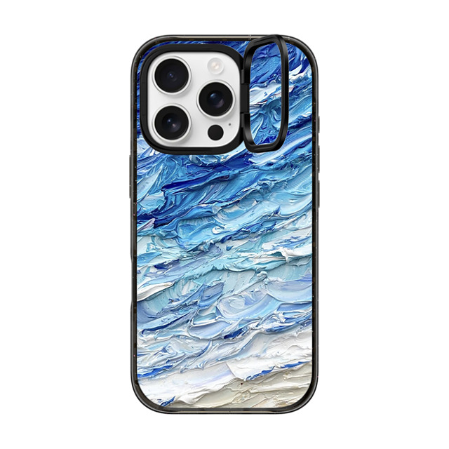 Ann Upton Art x CASETiFY iPhone 16 Pro ケース ブラック インパクトリングスタンドケース MagSafe対応 Frosted