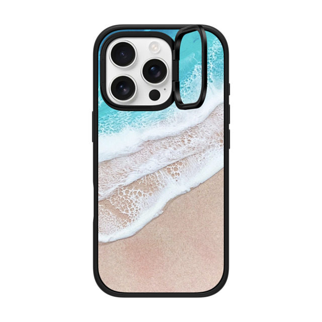 Ann Upton Art x CASETiFY iPhone 16 Pro ケース マットブラック インパクトリングスタンドケース MagSafe対応 Lanikai Iphone Case by Ann Upton