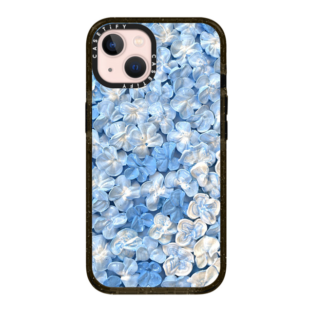 Ann Upton Art x CASETiFY iPhone 13 ケース ブラック インパクトケース MagSafe対応 Blue Hydrangea Iphone Case By Ann Upton