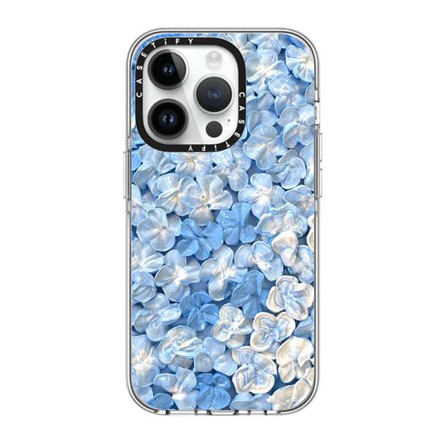 Ann Upton Art x CASETiFY iPhone 14 Pro Case Clear Clear Case MagSafe Compatible Blue Hydrangea Iphone Case By Ann Upton Ann Upton Art x CASETiFY iPhone 14 Pro Case Clear Clear Case MagSafe Compatible Blue Hydrangea Iphone Case By Ann Upton