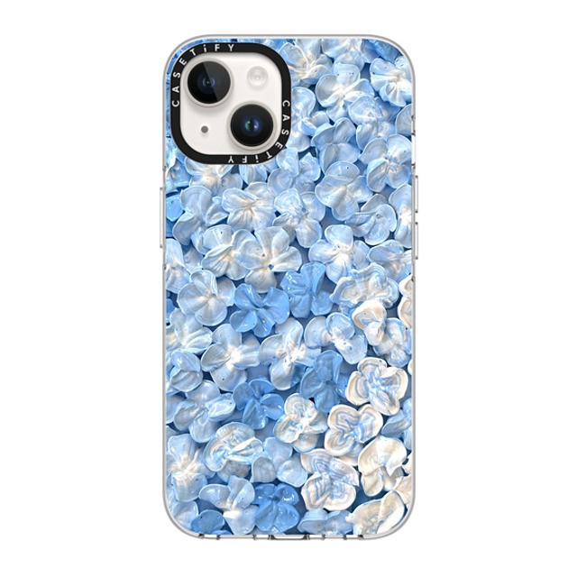 Ann Upton Art x CASETiFY iPhone 14 Case Clear Clear Case MagSafe Compatible Blue Hydrangea Iphone Case By Ann Upton Ann Upton Art x CASETiFY iPhone 14 Case Clear Clear Case MagSafe Compatible Blue Hydrangea Iphone Case By Ann Upton