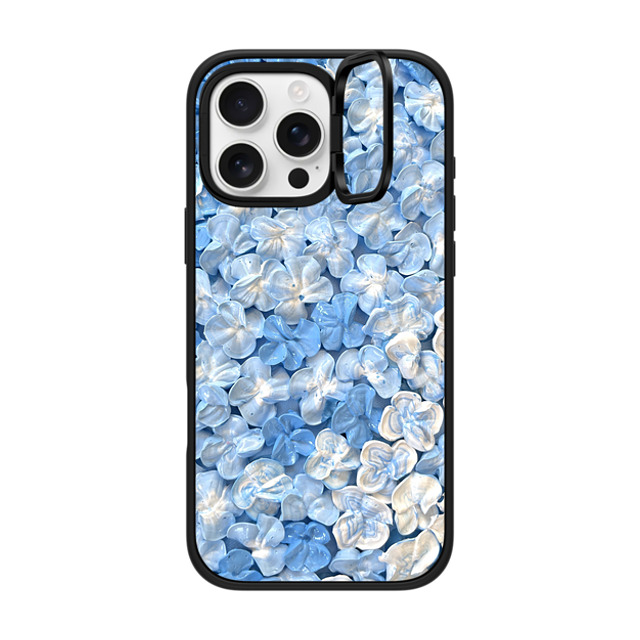 Ann Upton Art x CASETiFY iPhone 16 Pro Max ケース マットブラック インパクトリングスタンドケース MagSafe対応 Blue Hydrangea Iphone Case By Ann Upton