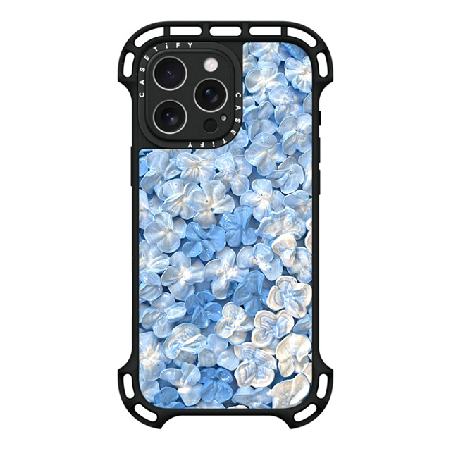 Ann Upton Art x CASETiFY iPhone 16 Pro Max ケース ブラック ウルトラ バウンスケース MagSafe対応 Blue Hydrangea Iphone Case By Ann Upton