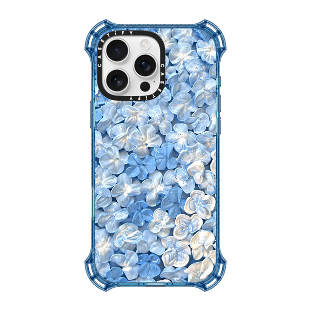 Ann Upton Art x CASETiFY iPhone 16 Pro Max ケース ベイビーブルー バウンスケース Blue Hydrangea Iphone Case By Ann Upton