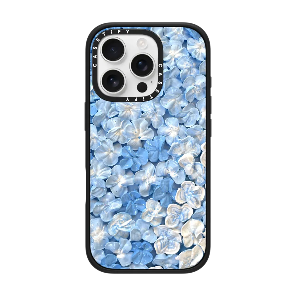 Impact iPhone 16 Pro Case MagSafe Compatible - Blue Hydrangea Iphone Case By Ann Upton