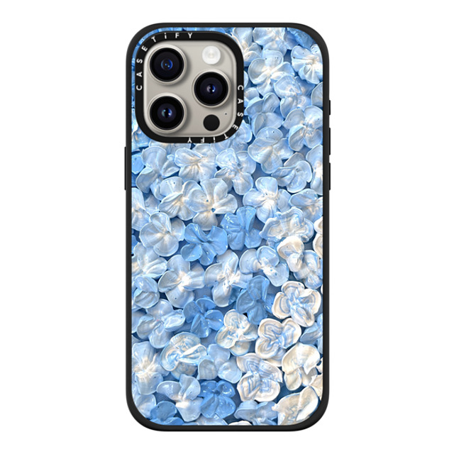 Ann Upton Art x CASETiFY iPhone 15 Pro Max ケース マットブラック インパクトケース MagSafe対応 Blue Hydrangea Iphone Case By Ann Upton