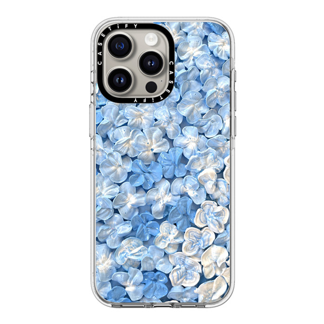 Ann Upton Art x CASETiFY iPhone 15 Pro Max ケース クリア クリア ケース MagSafe対応 Blue Hydrangea Iphone Case By Ann Upton