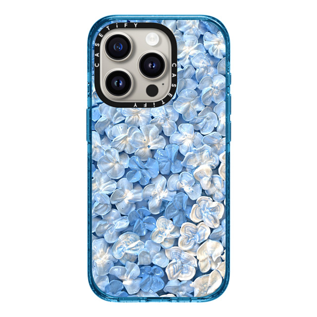 Ann Upton Art x CASETiFY iPhone 15 Pro Case Cyan Blue Impact Case MagSafe Compatible Blue Hydrangea Iphone Case By Ann Upton Ann Upton Art x CASETiFY iPhone 15 Pro Case Cyan Blue Impact Case MagSafe Compatible Blue Hydrangea Iphone Case By Ann Upton