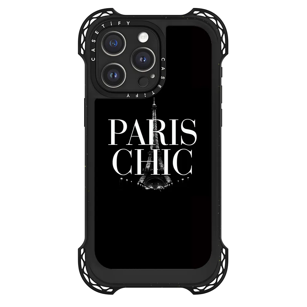 Ultra Bounce iPhone 15 Pro Max Case MagSafe Compatible - Paris Chic Black &  White Eiffel Tower