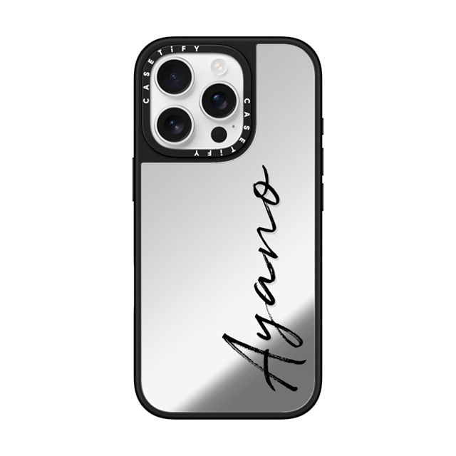 CASETiFY iPhone 16 Pro ケース Silver on Black ミラーケース MagSafe対応 Customization - (Ayano)