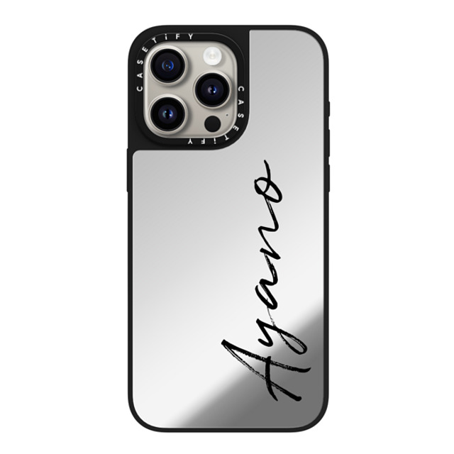 CASETiFY iPhone 15 Pro Max ケース Silver on Black ミラーケース MagSafe対応 Customization - (Ayano)