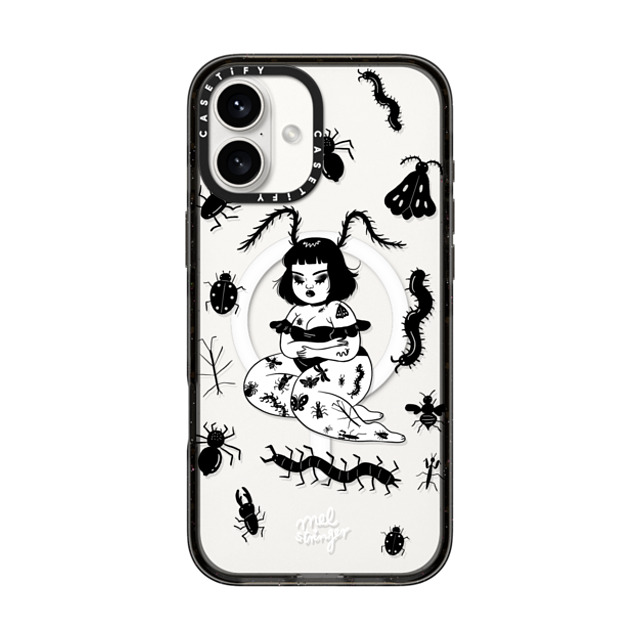 Mel Stringer x CASETiFY iPhone 16 Plus Case Black Impact Case MagSafe Compatible Bug Girl by Mel Stringer Mel Stringer x CASETiFY iPhone 16 Plus Case Black Impact Case MagSafe Compatible Bug Girl by Mel Stringer