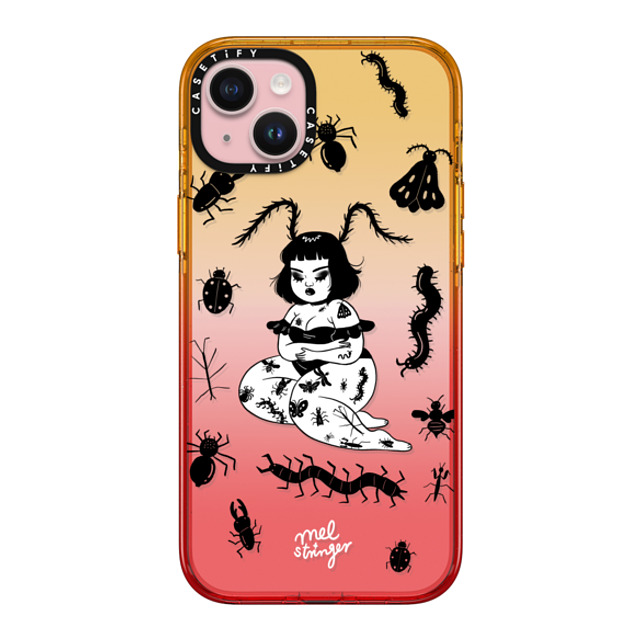 Mel Stringer x CASETiFY iPhone 15 Plus ケース Peach Haze インパクトケース Bug Girl by Mel Stringer