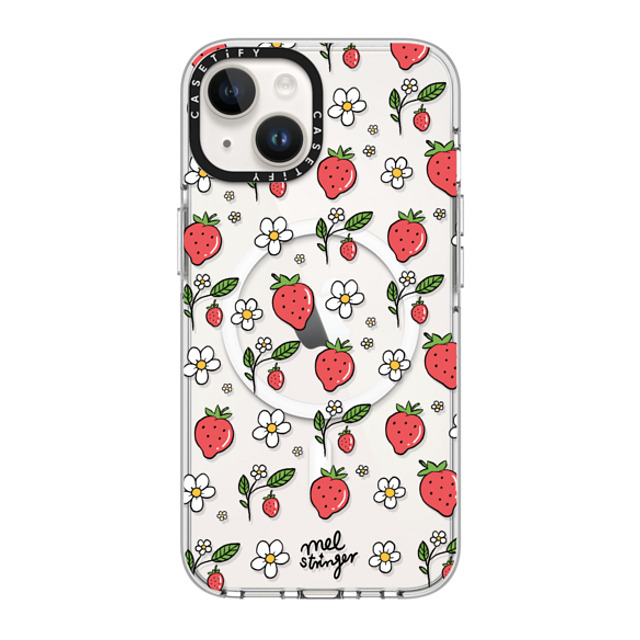 Mel Stringer x CASETiFY iPhone 14 ケース クリア クリア ケース MagSafe対応 Strawberry Summer by Mel Stringer