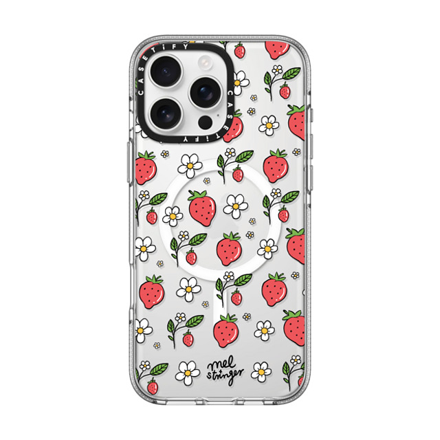 Mel Stringer x CASETiFY iPhone 16 Pro Max ケース クリア クリア ケース MagSafe対応 Strawberry Summer by Mel Stringer