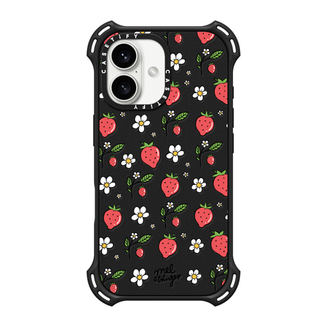 Mel Stringer x CASETiFY iPhone 16 Case Matte Black バウンスケース Strawberry Summer by Mel Stringer Mel Stringer x CASETiFY iPhone 16 Case Matte Black バウンスケース Strawberry Summer by Mel Stringer