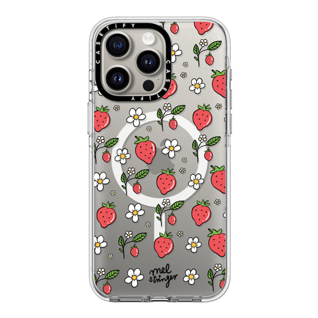 Mel Stringer x CASETiFY iPhone 15 Pro Max ケース クリア クリア ケース MagSafe対応 Strawberry Summer by Mel Stringer