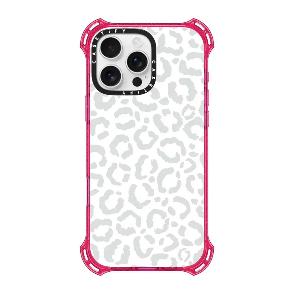 Bounce iPhone 16 Pro Max Case MagSafe Compatible - Simple Gray White Leopard Cheetah Animal Print Pattern