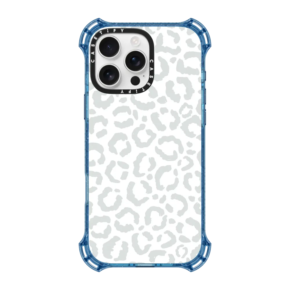 Bounce iPhone 16 Pro Max Case MagSafe Compatible - Simple Gray White Leopard Cheetah Animal Print Pattern