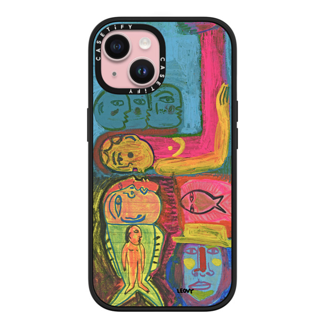 Ana Leovy x CASETiFY iPhone 15 ケース マットブラック インパクトケース MagSafe対応 Eaten by fish