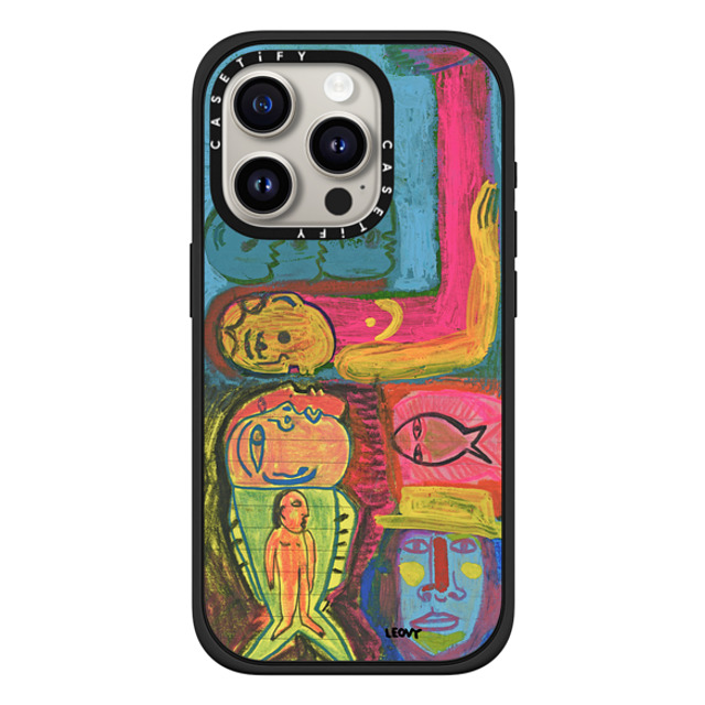Ana Leovy x CASETiFY iPhone 15 Pro ケース マットブラック インパクトケース MagSafe対応 Eaten by fish