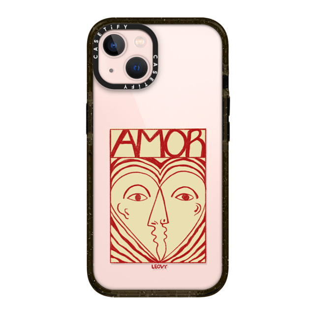 Ana Leovy x CASETiFY iPhone 13 ケース ブラック インパクトケース Amor by Ana Leovy