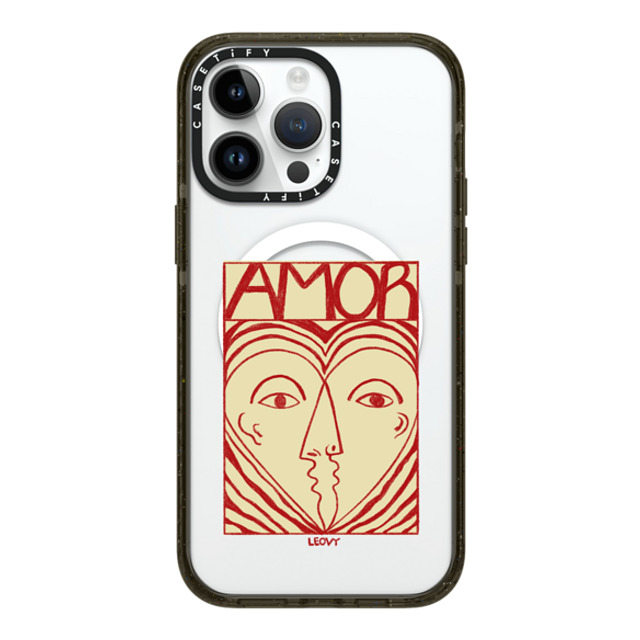 Ana Leovy x CASETiFY iPhone 14 Pro Max ケース ブラック インパクトケース MagSafe対応 Amor by Ana Leovy