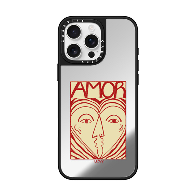 Ana Leovy x CASETiFY iPhone 16 Pro Max ケース Silver on Black ミラーケース MagSafe対応 Amor by Ana Leovy