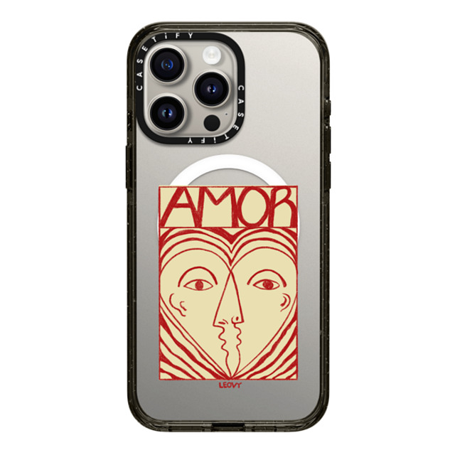 Ana Leovy x CASETiFY iPhone 15 Pro Max ケース ブラック インパクトケース MagSafe対応 Amor by Ana Leovy