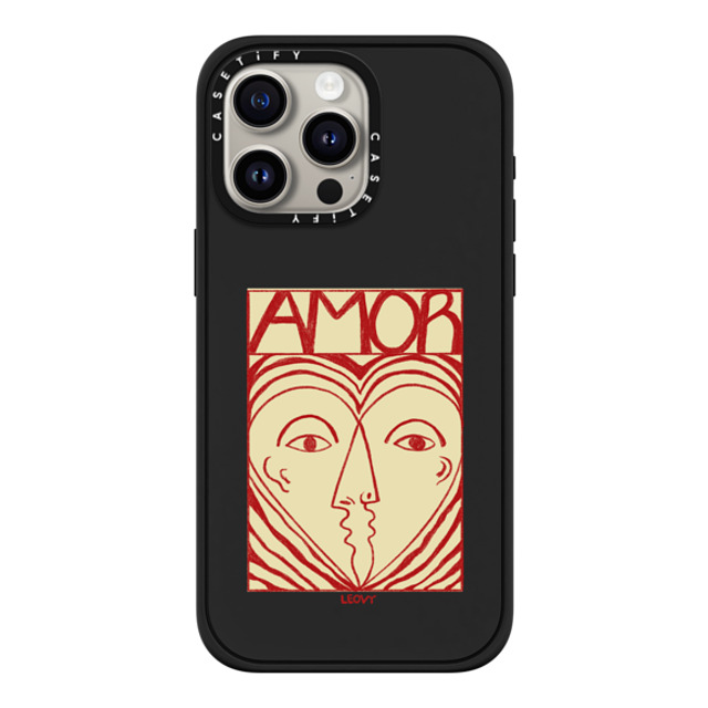 Ana Leovy x CASETiFY iPhone 15 Pro Max ケース マットブラック インパクトケース MagSafe対応 Amor by Ana Leovy