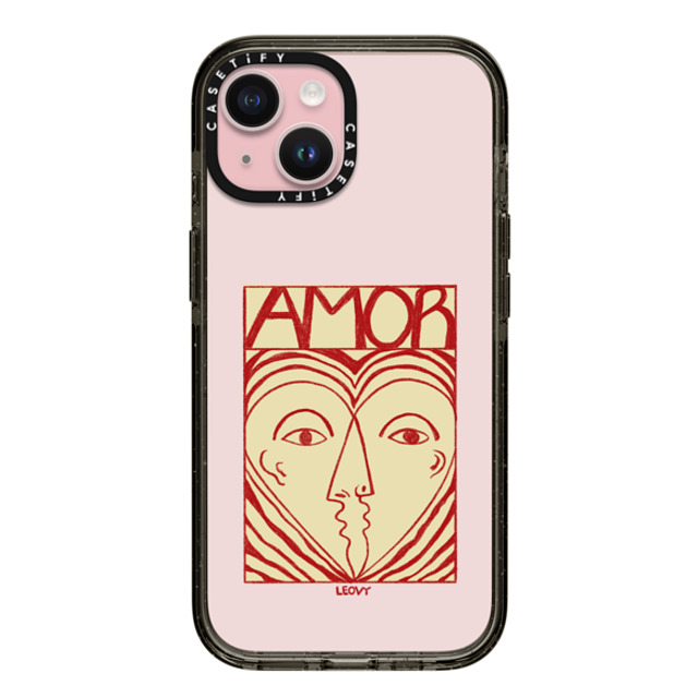 Ana Leovy x CASETiFY iPhone 15 ケース ブラック インパクトケース Amor by Ana Leovy