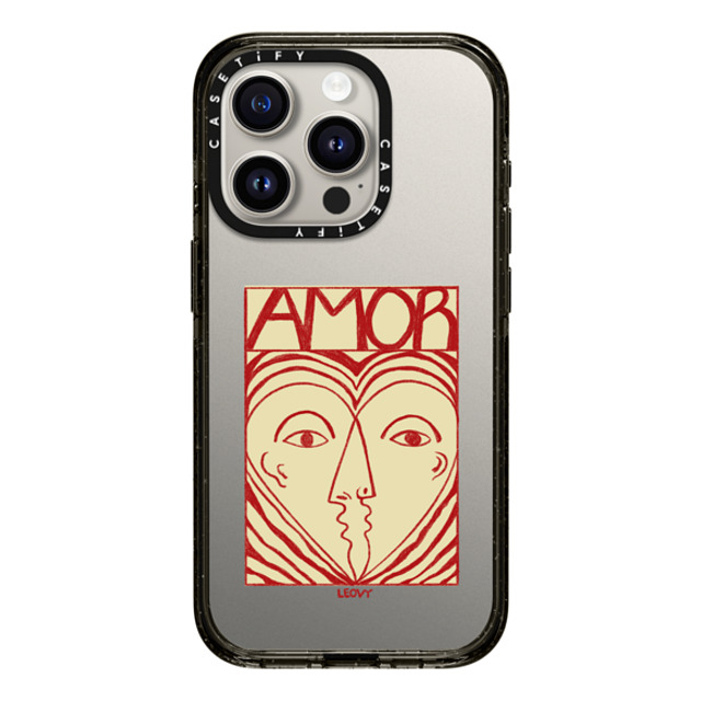 Ana Leovy x CASETiFY iPhone 15 Pro ケース ブラック インパクトケース Amor by Ana Leovy