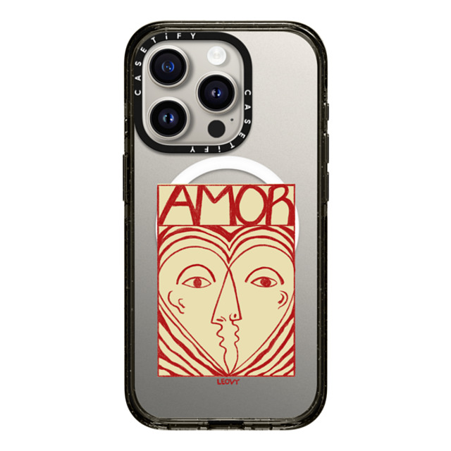 Ana Leovy x CASETiFY iPhone 15 Pro ケース ブラック インパクトケース MagSafe対応 Amor by Ana Leovy