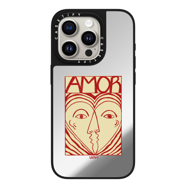 Ana Leovy x CASETiFY iPhone 15 Pro Case Silver on Black ミラーケース MagSafe対応 Amor by Ana Leovy Ana Leovy x CASETiFY iPhone 15 Pro Case Silver on Black ミラーケース MagSafe対応 Amor by Ana Leovy