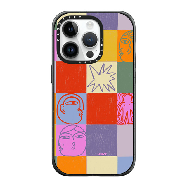 Ana Leovy x CASETiFY iPhone 14 Pro ケース マットブラック インパクトケース MagSafe対応 emotional grid by ana leovy