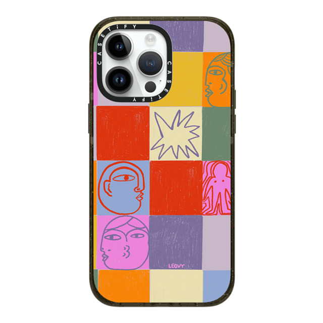 Ana Leovy x CASETiFY iPhone 14 Pro Max ケース ブラック インパクトケース MagSafe対応 emotional grid by ana leovy