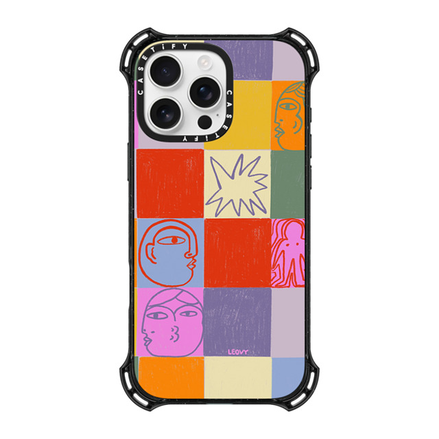 Ana Leovy x CASETiFY iPhone 16 Pro Max ケース ブラック バウンスケース emotional grid by ana leovy