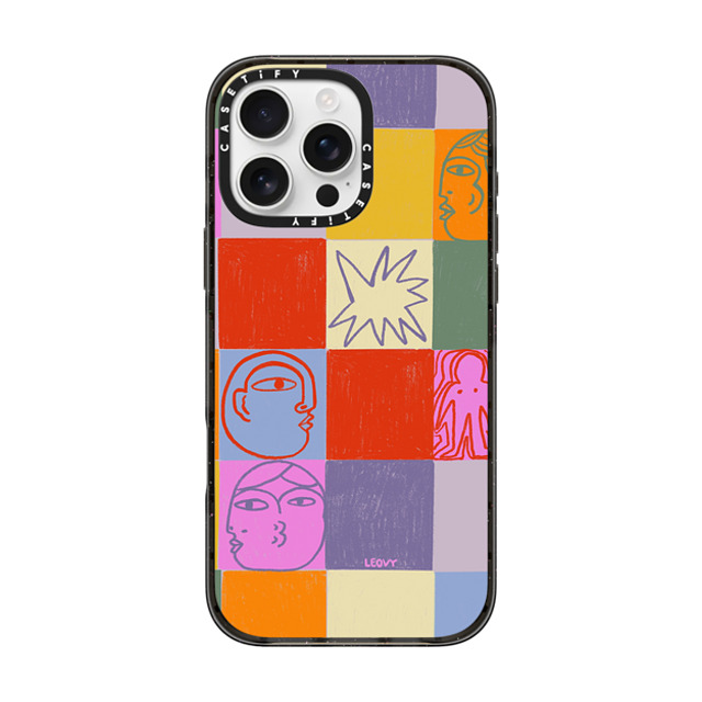 Ana Leovy x CASETiFY iPhone 16 Pro Max ケース ブラック インパクトケース MagSafe対応 emotional grid by ana leovy