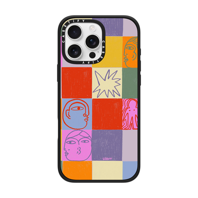 Ana Leovy x CASETiFY iPhone 16 Pro Max ケース マットブラック インパクトケース MagSafe対応 emotional grid by ana leovy