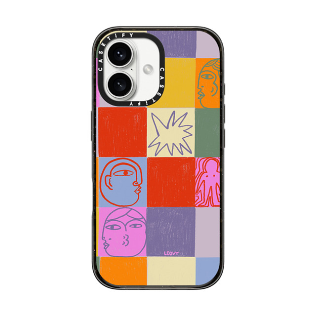 Ana Leovy x CASETiFY iPhone 16 ケース ブラック インパクトケース MagSafe対応 emotional grid by ana leovy