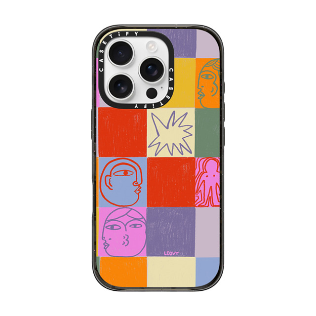 Ana Leovy x CASETiFY iPhone 16 Pro ケース ブラック インパクトケース emotional grid by ana leovy