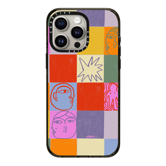 Ana Leovy x CASETiFY iPhone 15 Pro Max ケース ブラック インパクトケース emotional grid by ana leovy