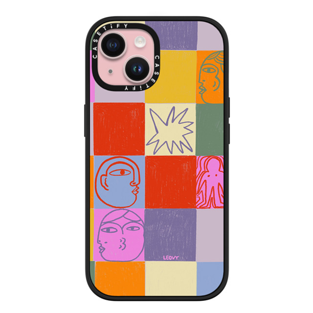 Ana Leovy x CASETiFY iPhone 15 ケース マットブラック インパクトケース MagSafe対応 emotional grid by ana leovy