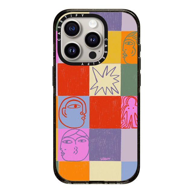 Ana Leovy x CASETiFY iPhone 15 Pro ケース ブラック インパクトケース emotional grid by ana leovy