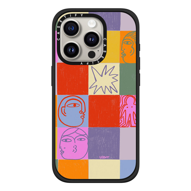 Ana Leovy x CASETiFY iPhone 15 Pro ケース マットブラック インパクトケース MagSafe対応 emotional grid by ana leovy