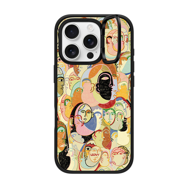 Ana Leovy x CASETiFY iPhone 16 Pro ケース マットブラック インパクトリングスタンドケース MagSafe対応 Everyone by Ana Leovy